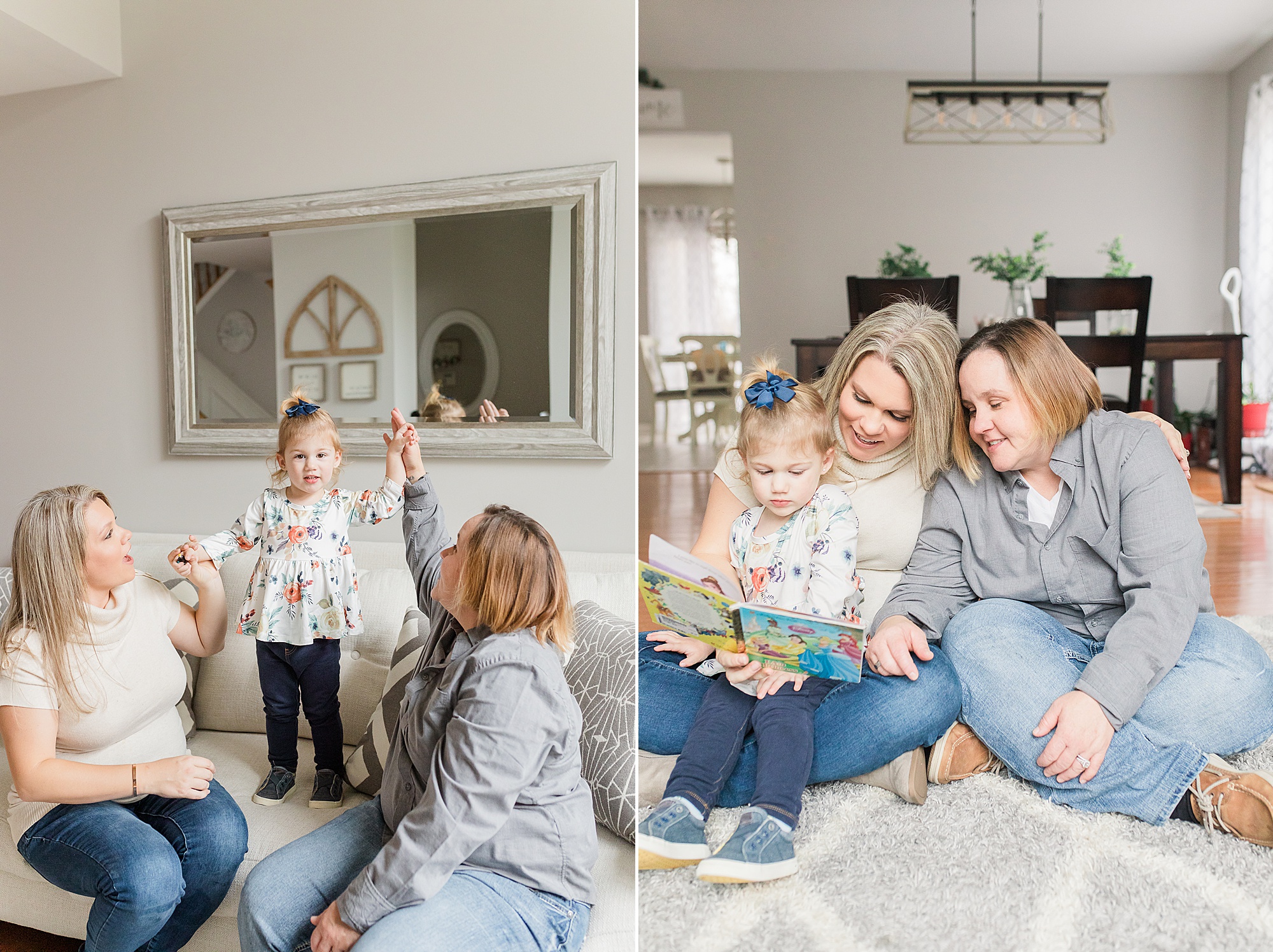 family reads during Maryland family session