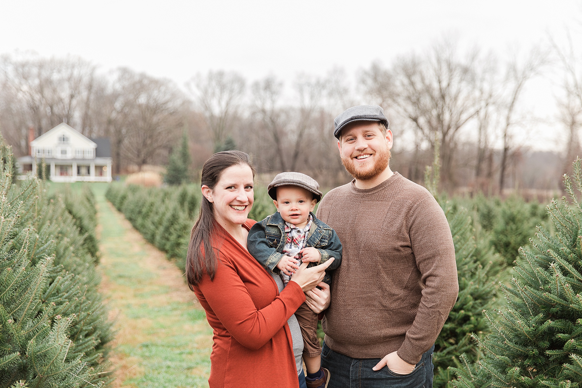 Greenway Tree Farm lifestyle family portraits for family of three