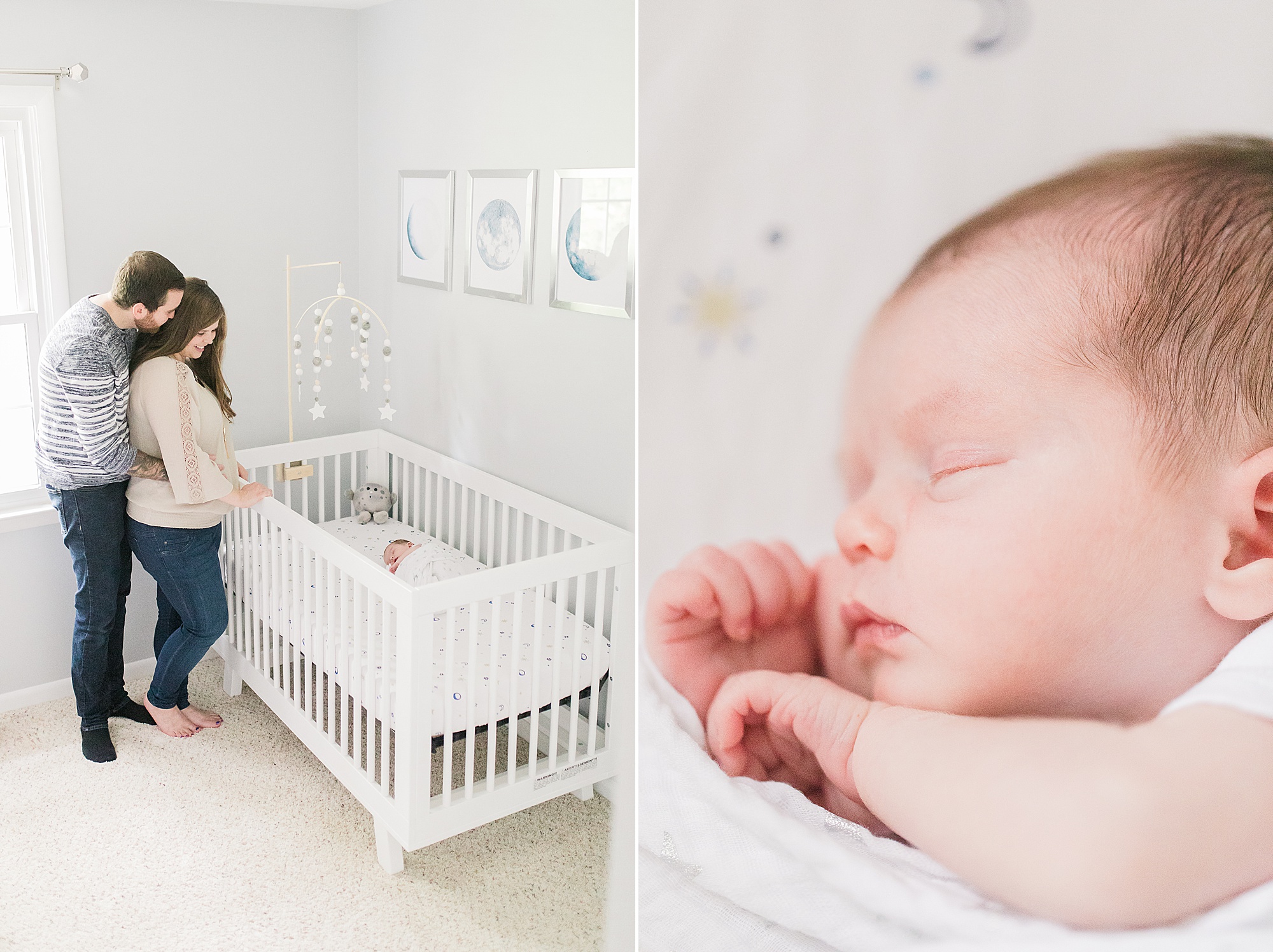baby sleeps in crib during Annapolis lifestyle newborn session