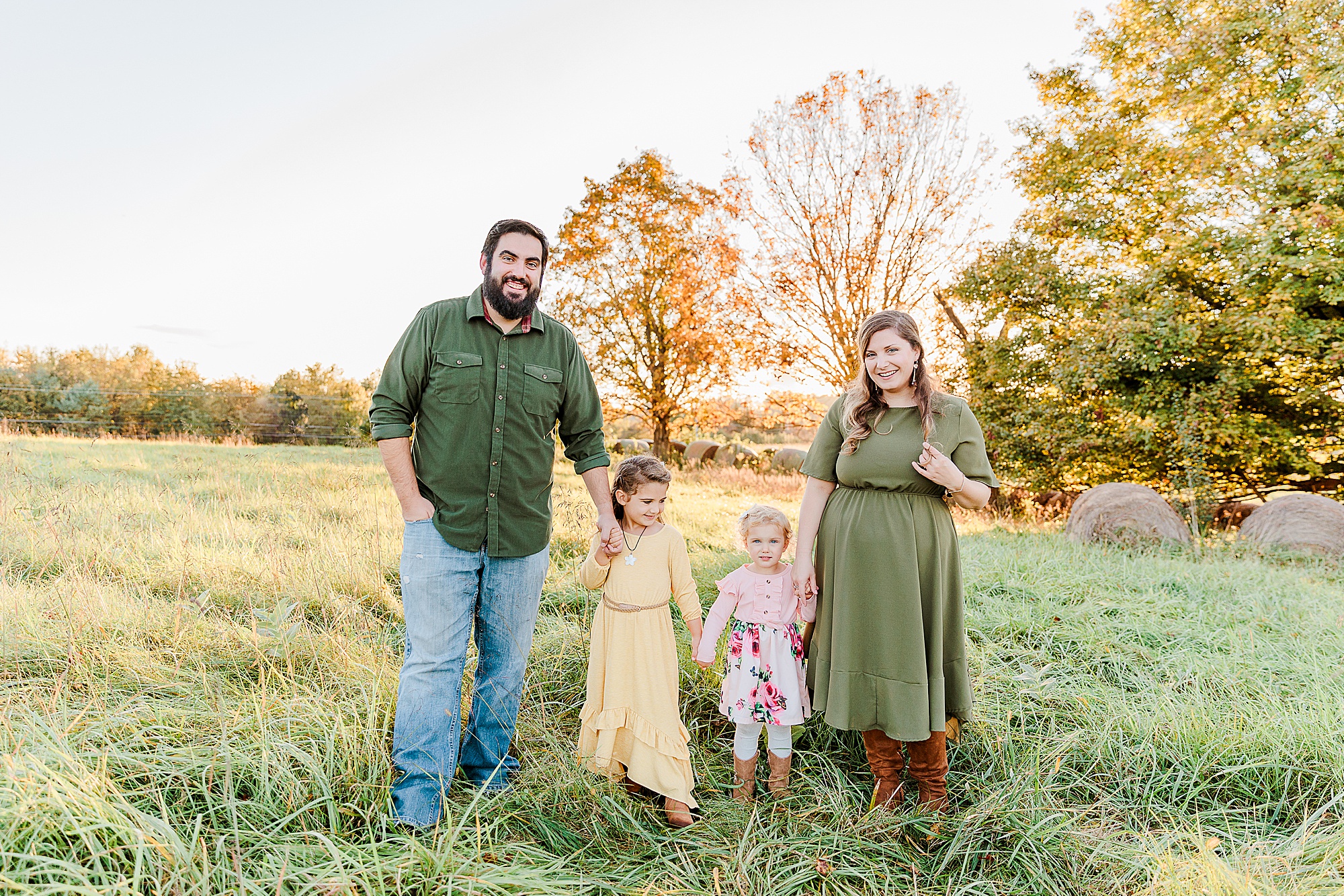sunset fall family portraits in Howard County MD