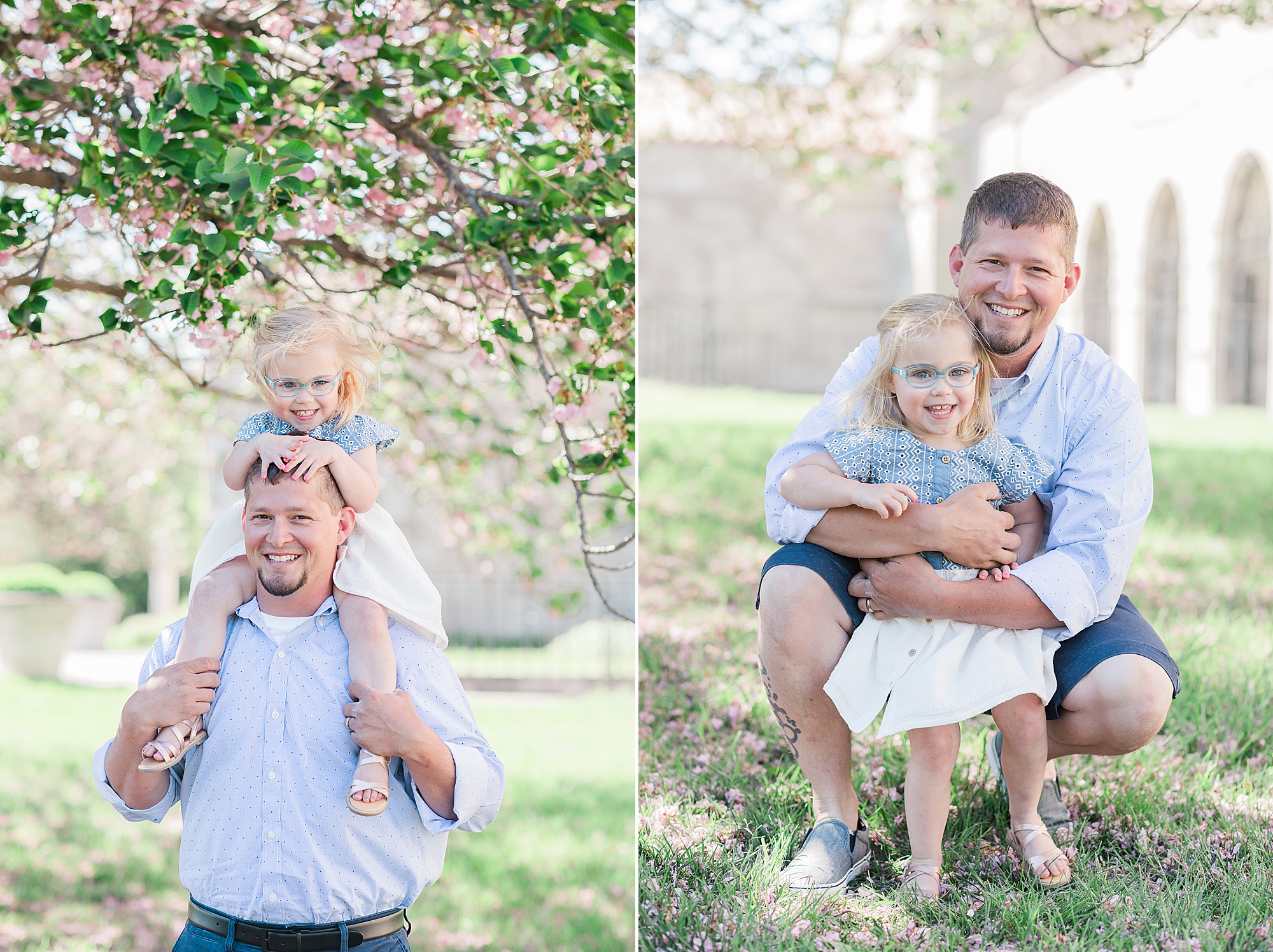 dad and daughter play during Shrine of St. Anthony’s Spring Mini Session