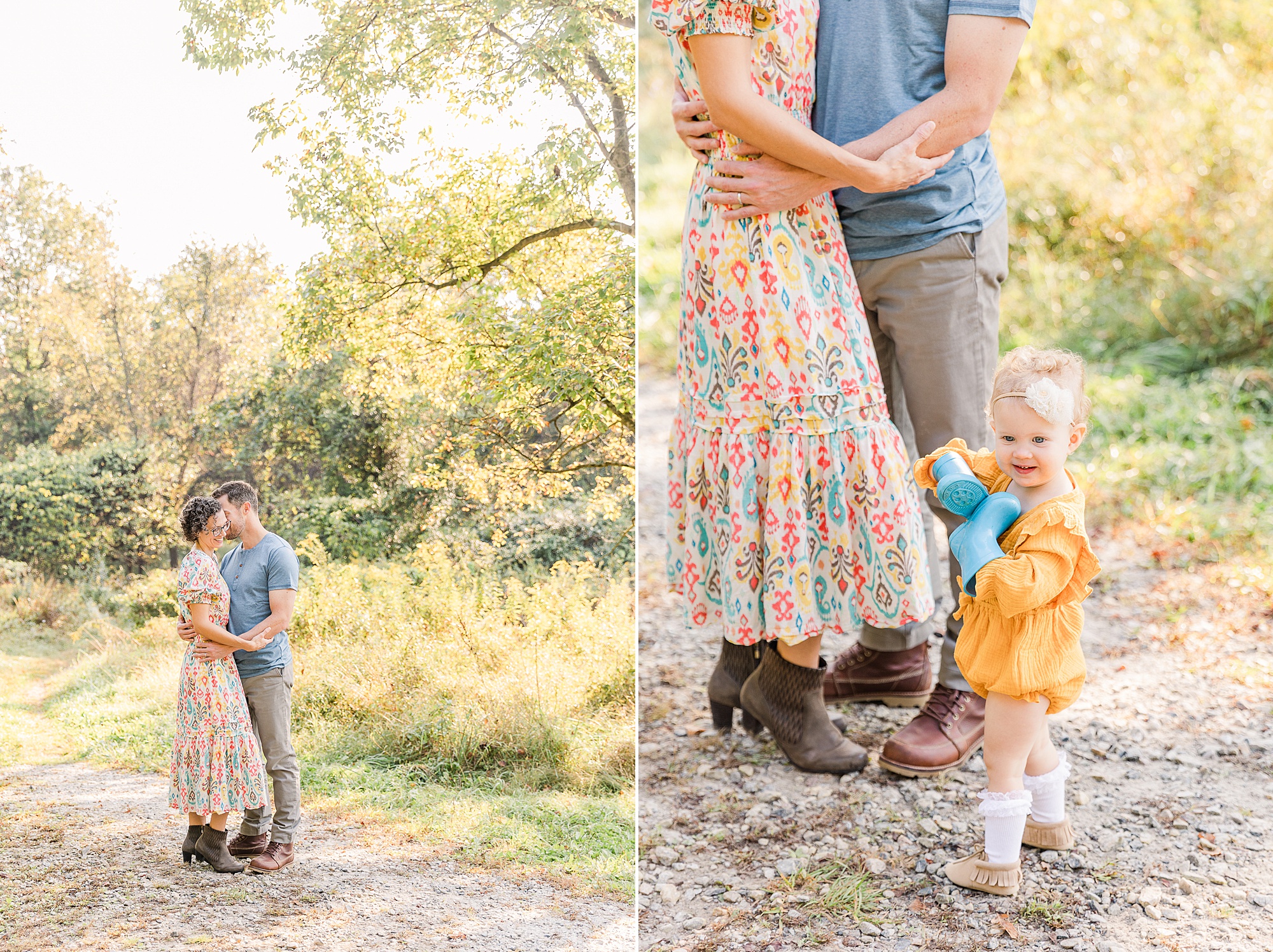 family poses together during fall minis in Maryland
