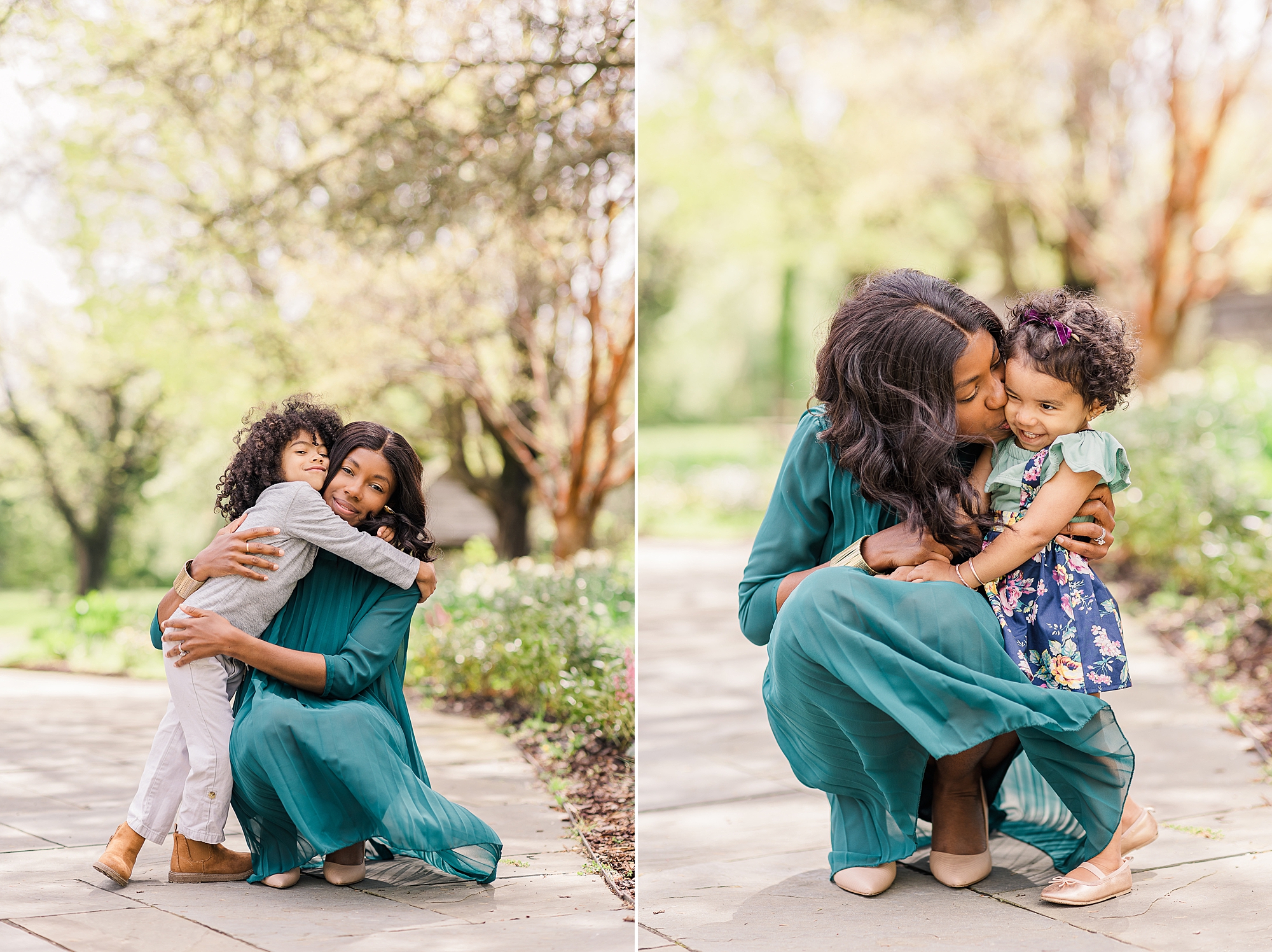 toddler hugs mom during MD family photos in Historic London Town & Gardens