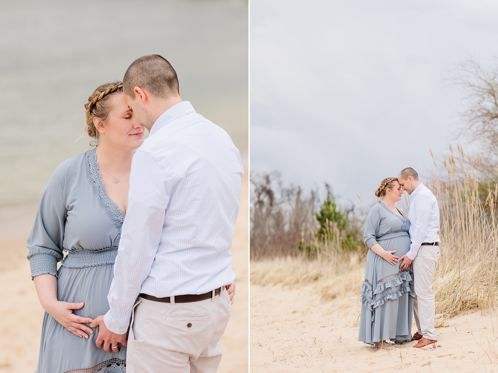 Eastern Shore maternity portraits while storm rolls in