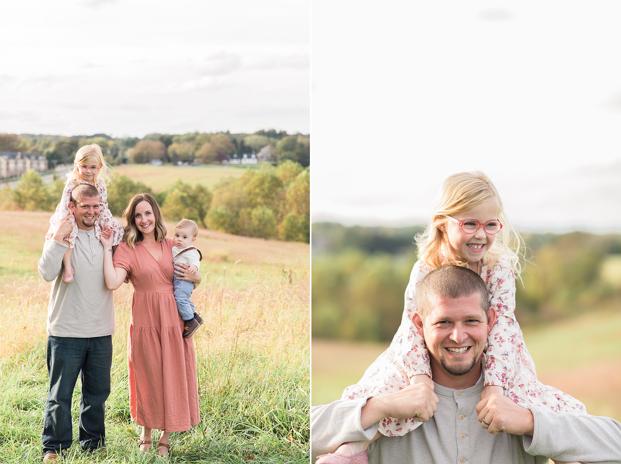 dusty mauve and grey color palette for fall family photos
