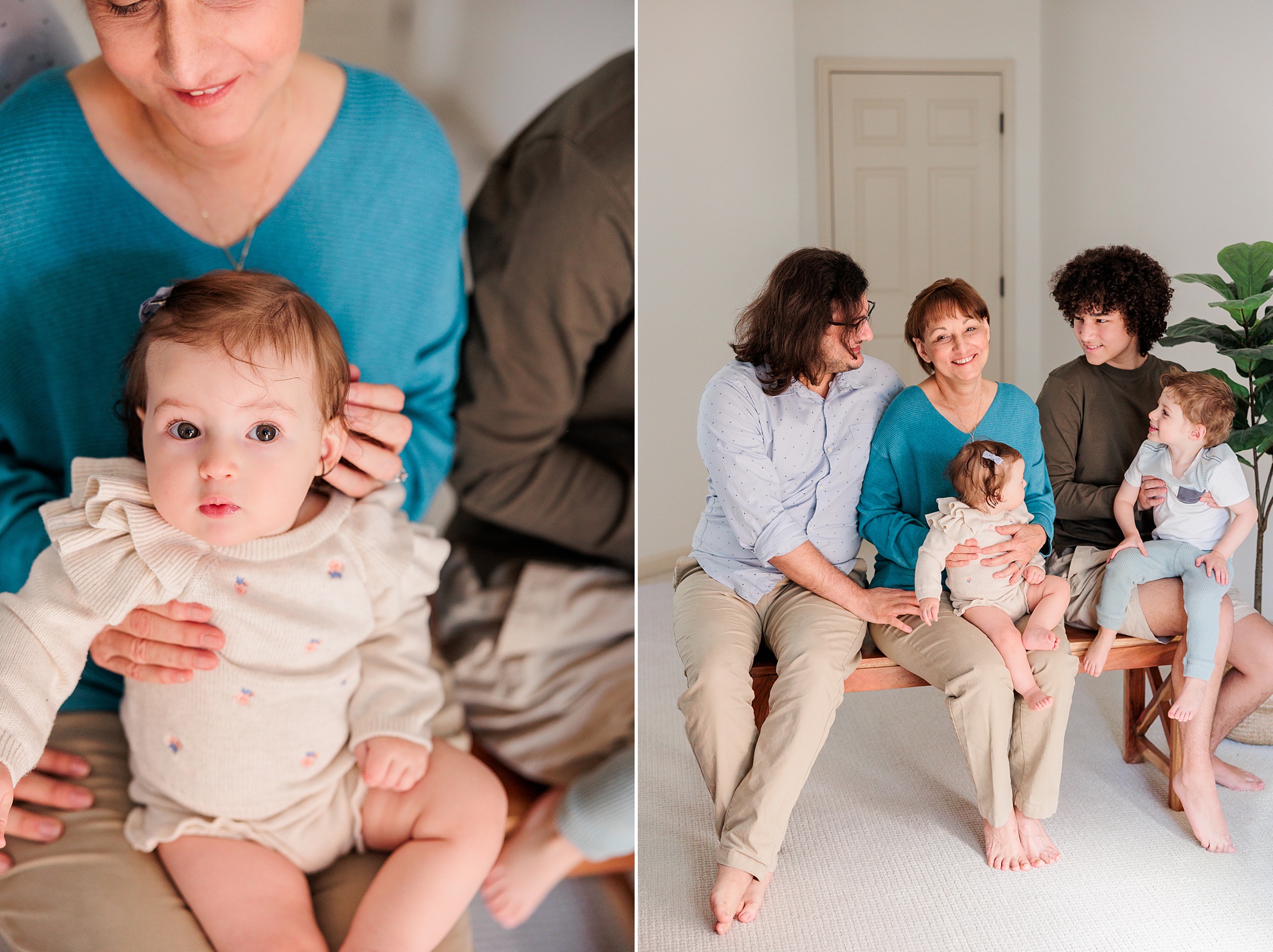 extended family session in Bethesda, Maryland for grandmother with four grandchildren 