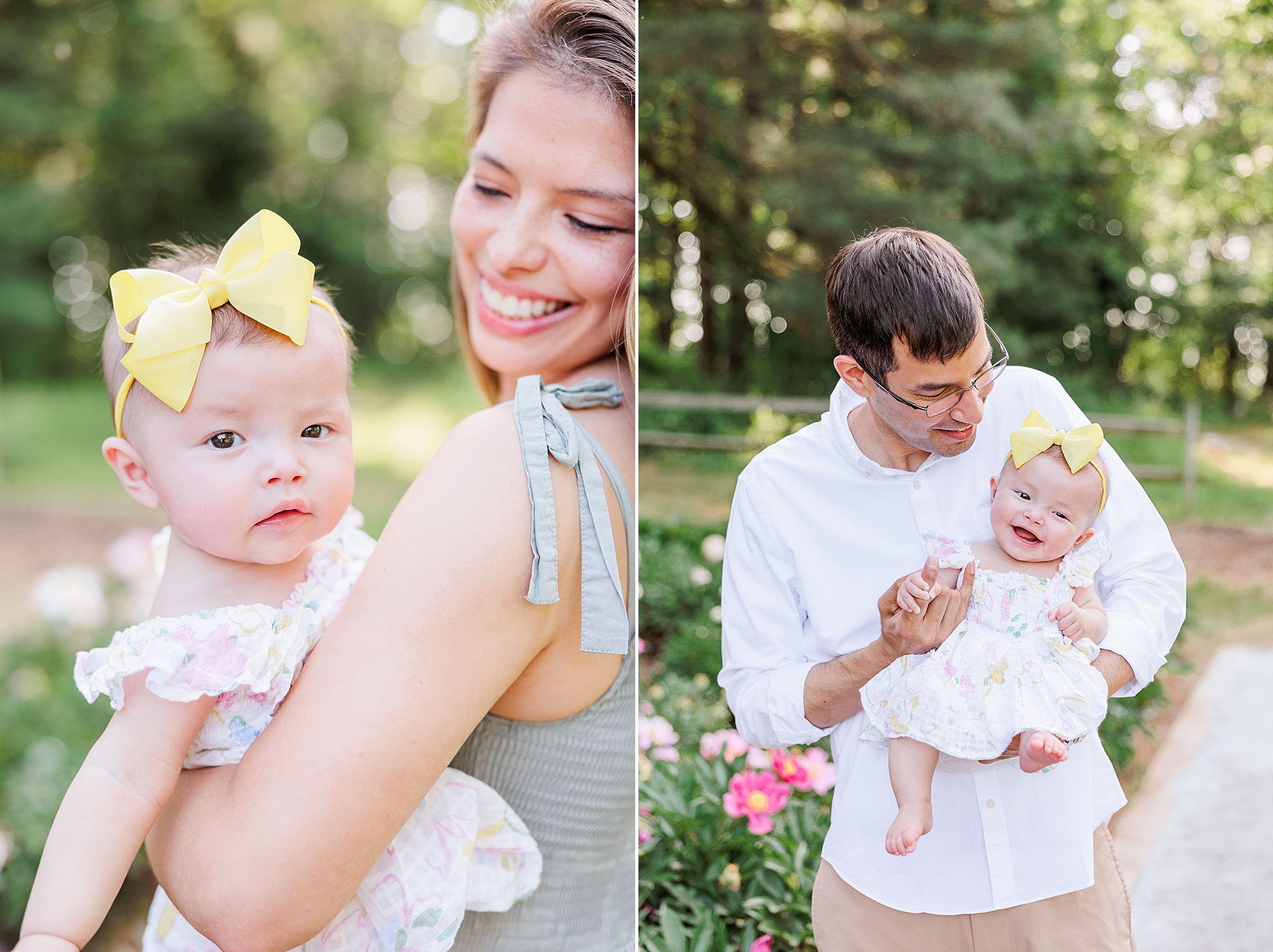 spring color palette for family photo outfits with pastel colors - light teal, purple, pink, and gold 