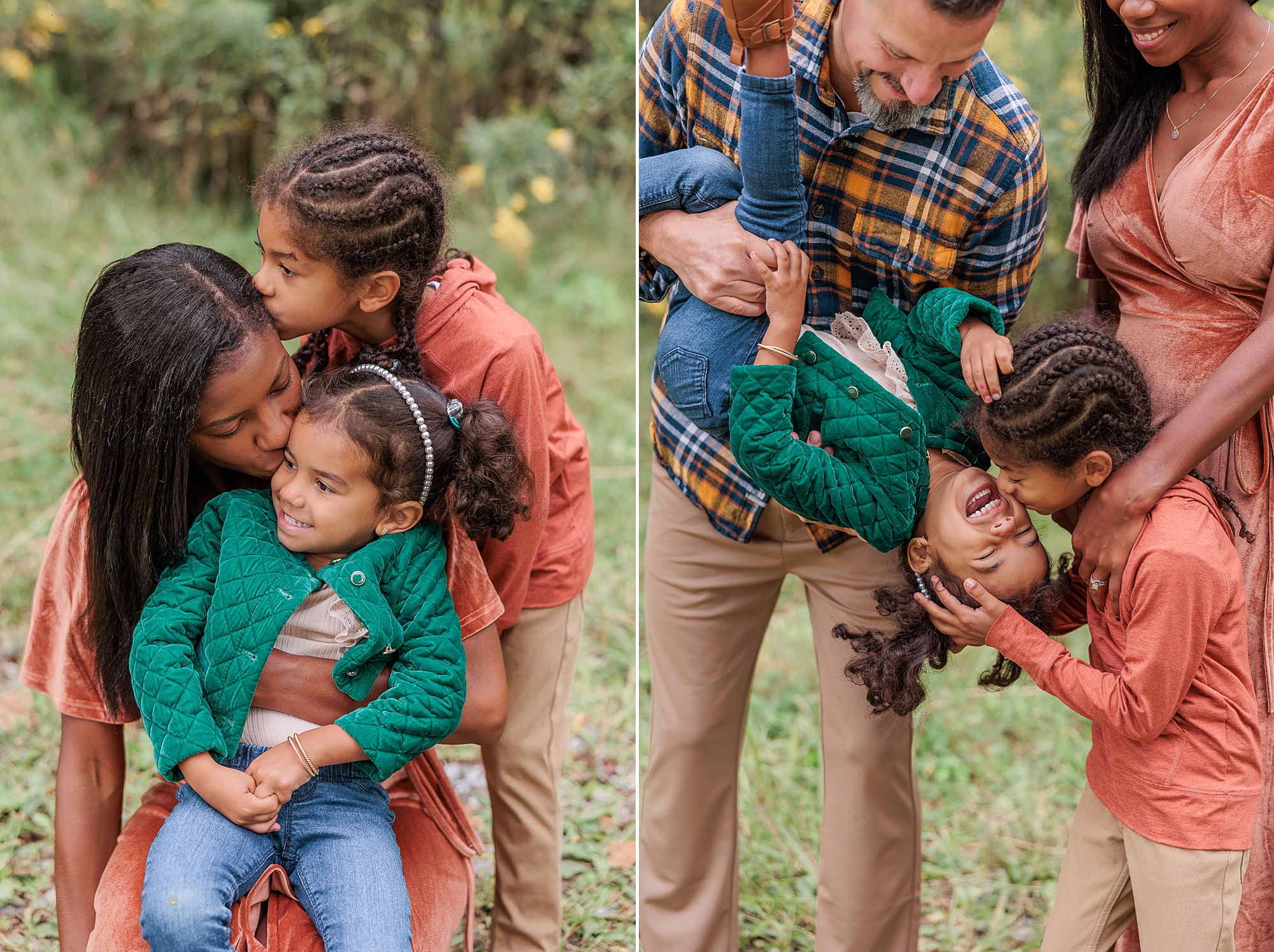 kids play during family photos in Maryland