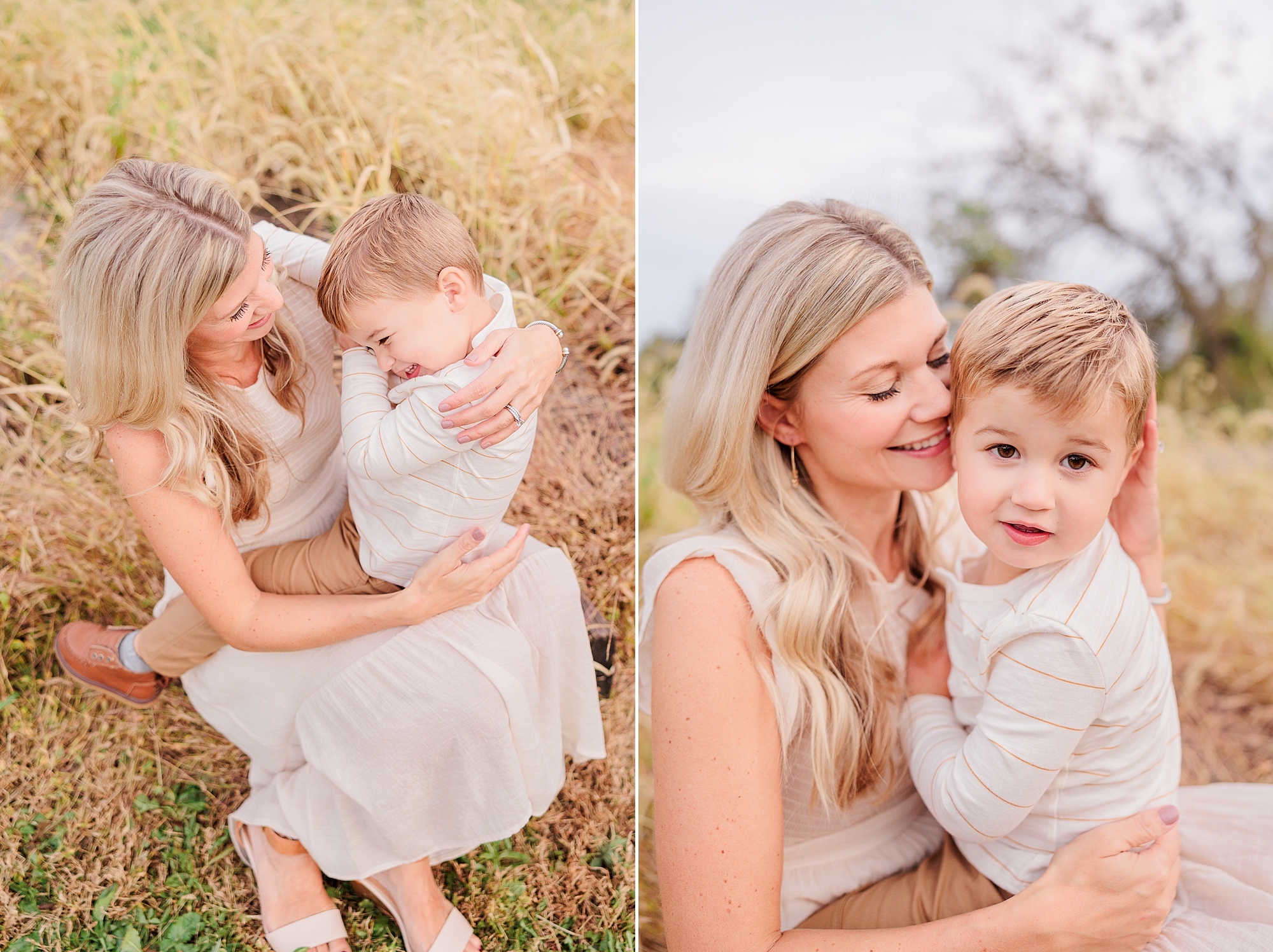 mom hugs toddlers during fall family photos in Maryland 