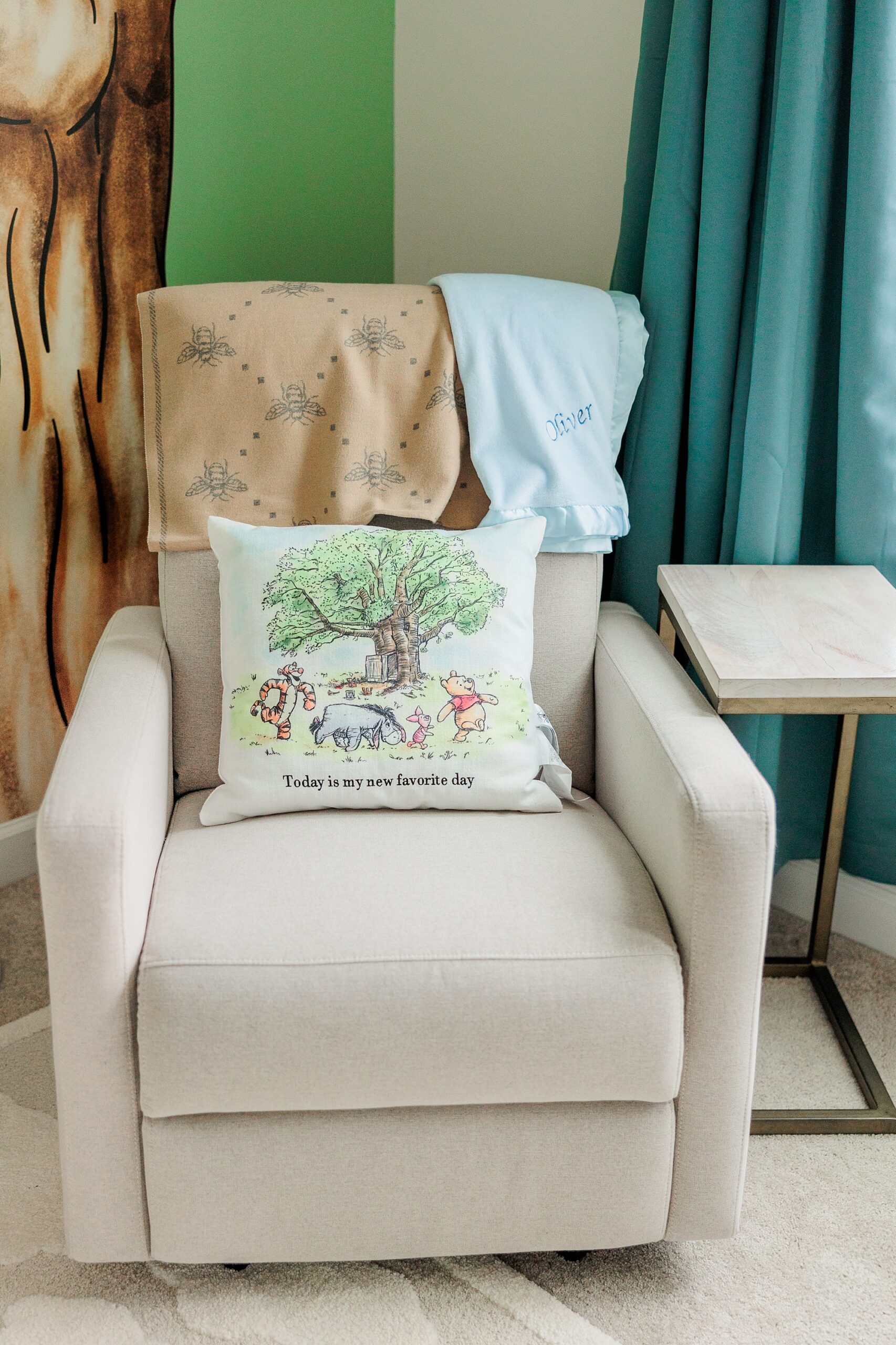 Hundred Acre Woods themed nursery in Baltimore home